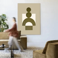 Wandkleed Forma 3 Beige in maat en frame naar keuze