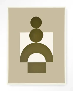 Wandkleed Forma 3 Beige in maat en frame naar keuze