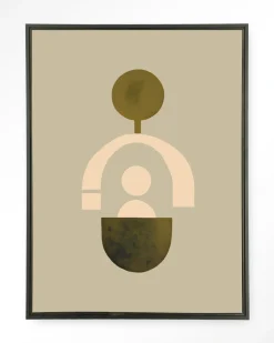 Wandkleed Forma 2 Beige in maat en frame naar keuze