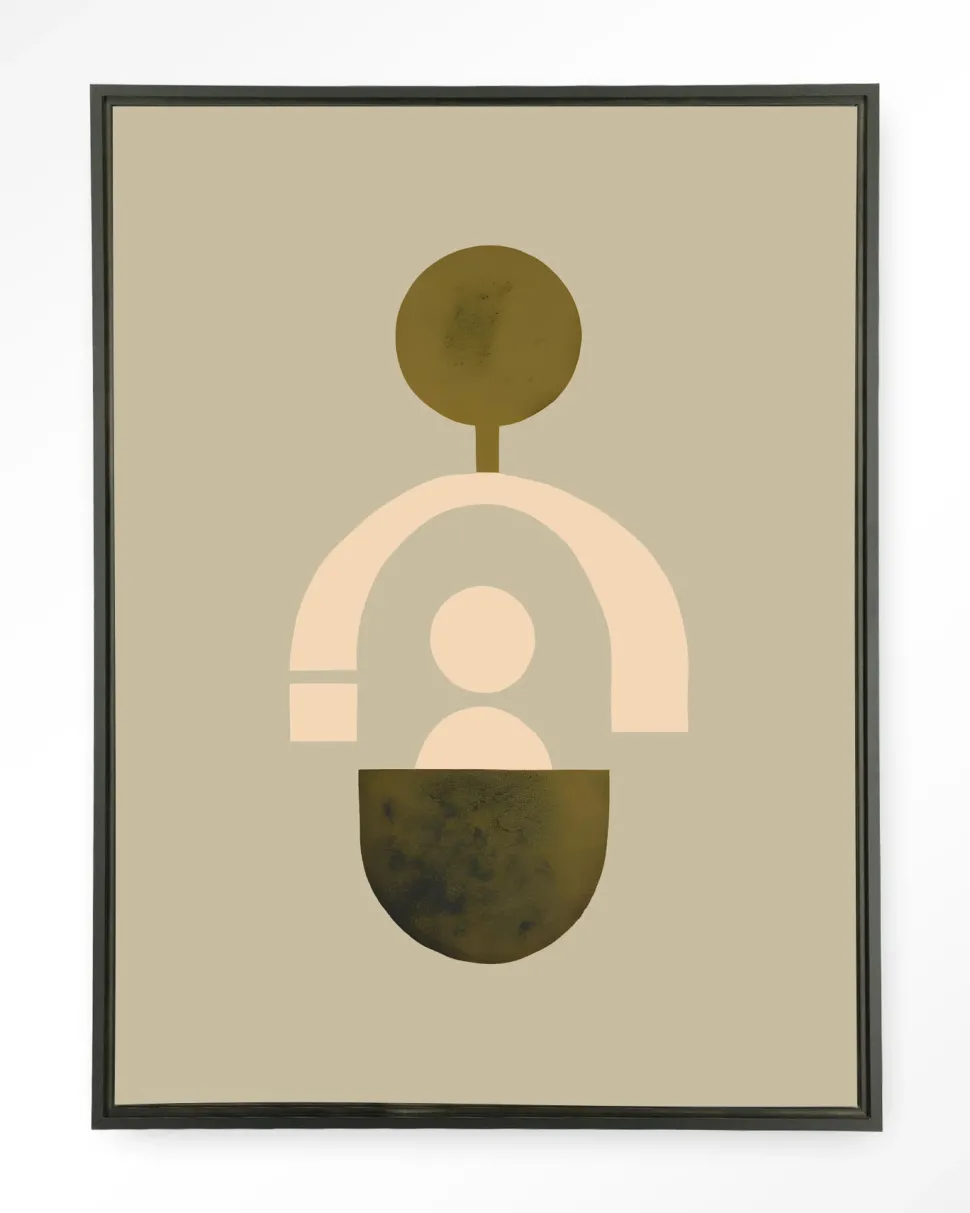 Wandkleed Forma 2 Beige in maat en frame naar keuze