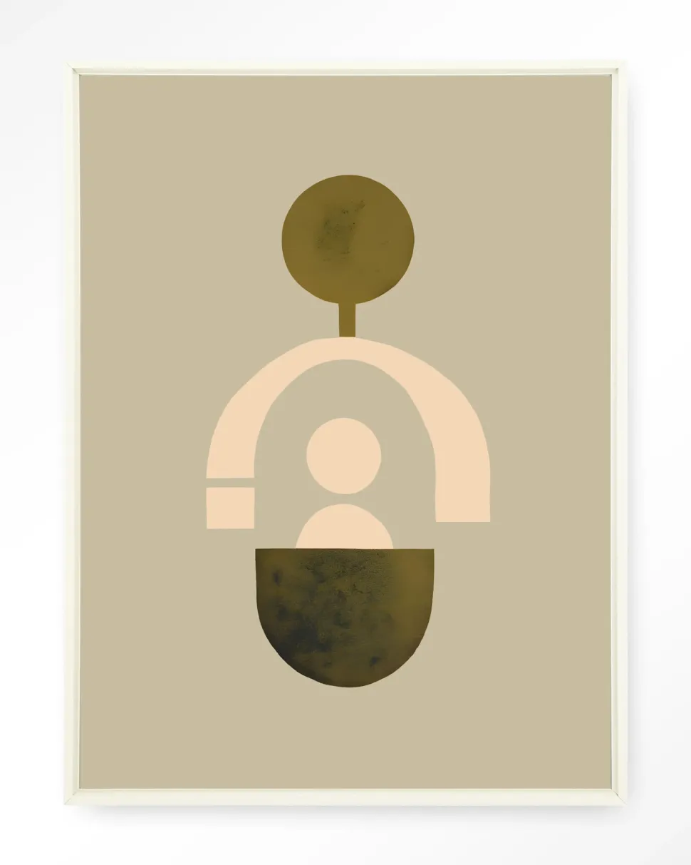 Wandkleed Forma 2 Beige in maat en frame naar keuze