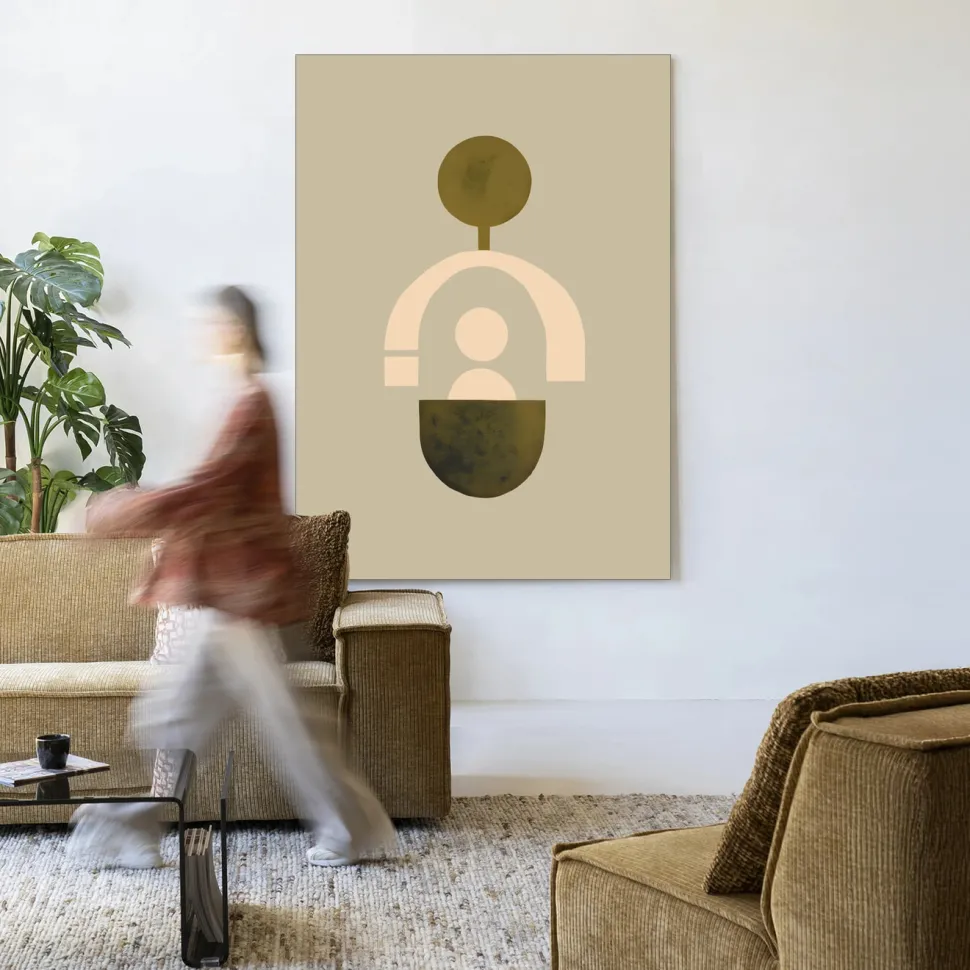 Wandkleed Forma 2 Beige in maat en frame naar keuze