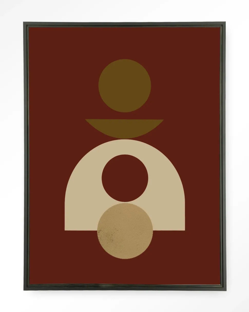 Wandkleed Forma 4 Red in maat en frame naar keuze