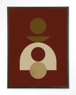 Wandkleed Forma 4 Red in maat en frame naar keuze