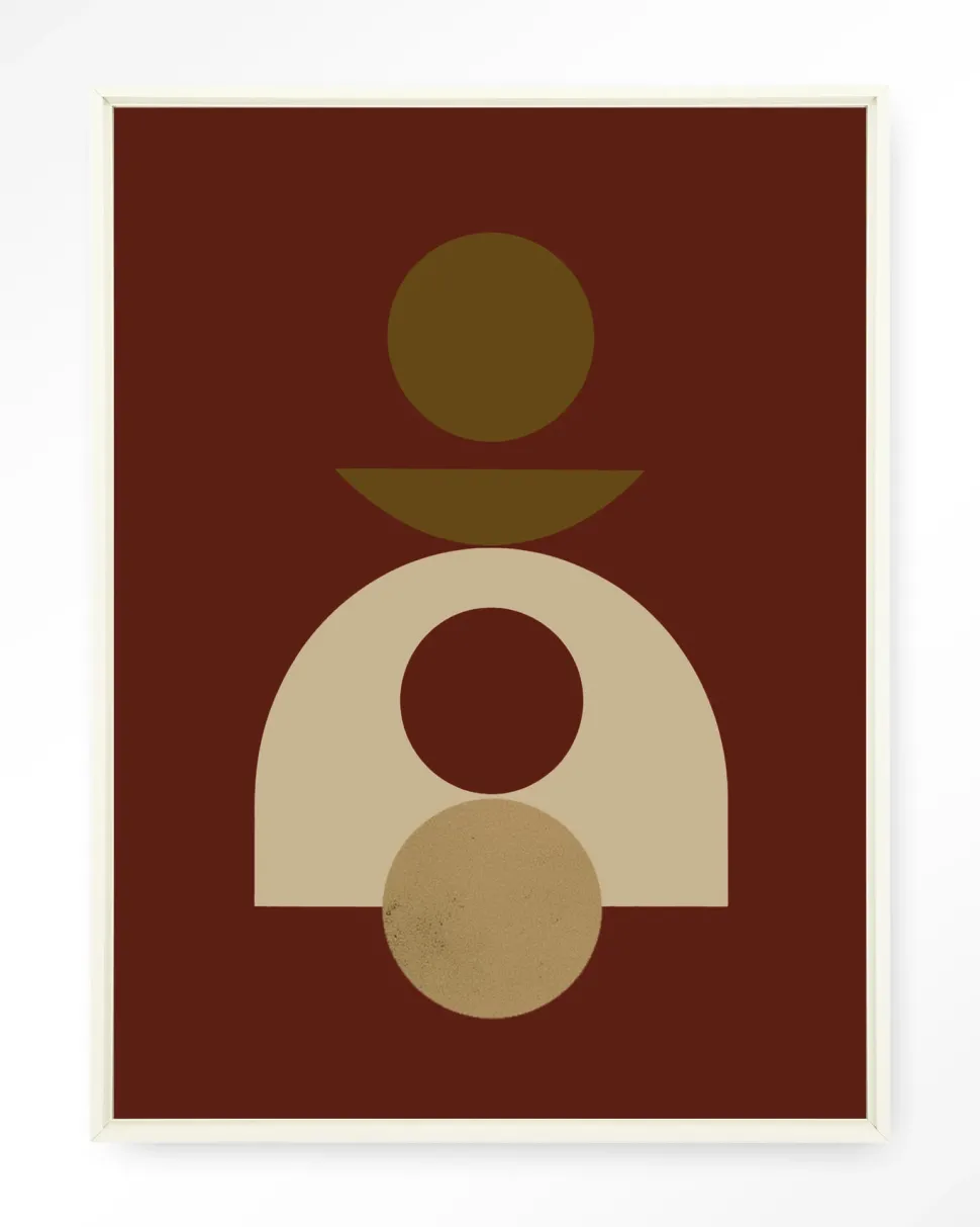 Wandkleed Forma 4 Red in maat en frame naar keuze