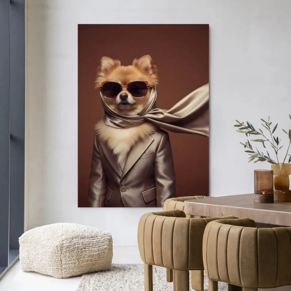 Wandkleed Foxy in maat en frame naar keuze