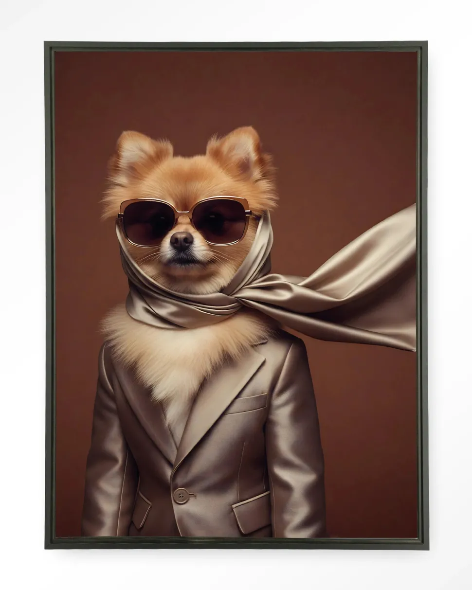 Wandkleed Foxy in maat en frame naar keuze