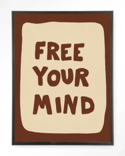 Wandkleed Free Your Mind in maat en frame naar keuze