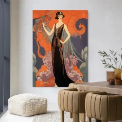 Wandkleed Gatsby Lady in maat en frame naar keuze