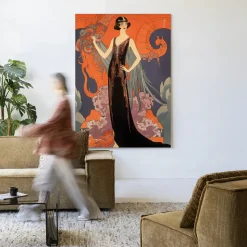 Wandkleed Gatsby Lady in maat en frame naar keuze