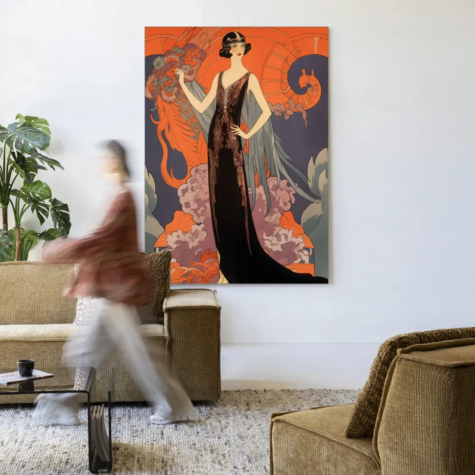 Wandkleed Gatsby Lady in maat en frame naar keuze