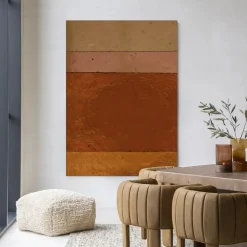 Wandkleed Geen Bruin Roze Achtig in maat en frame naar keuze