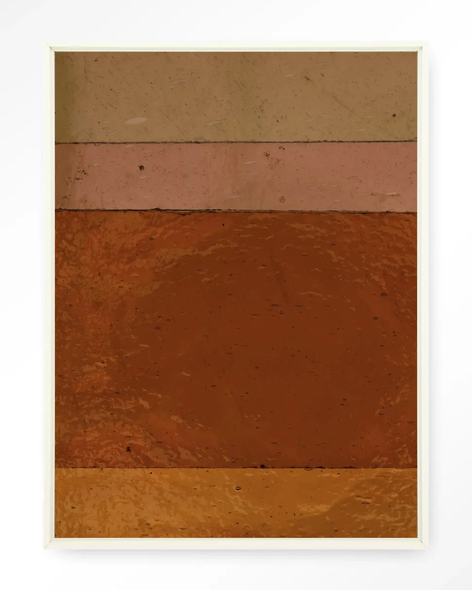 Wandkleed Geen Bruin Roze Achtig in maat en frame naar keuze