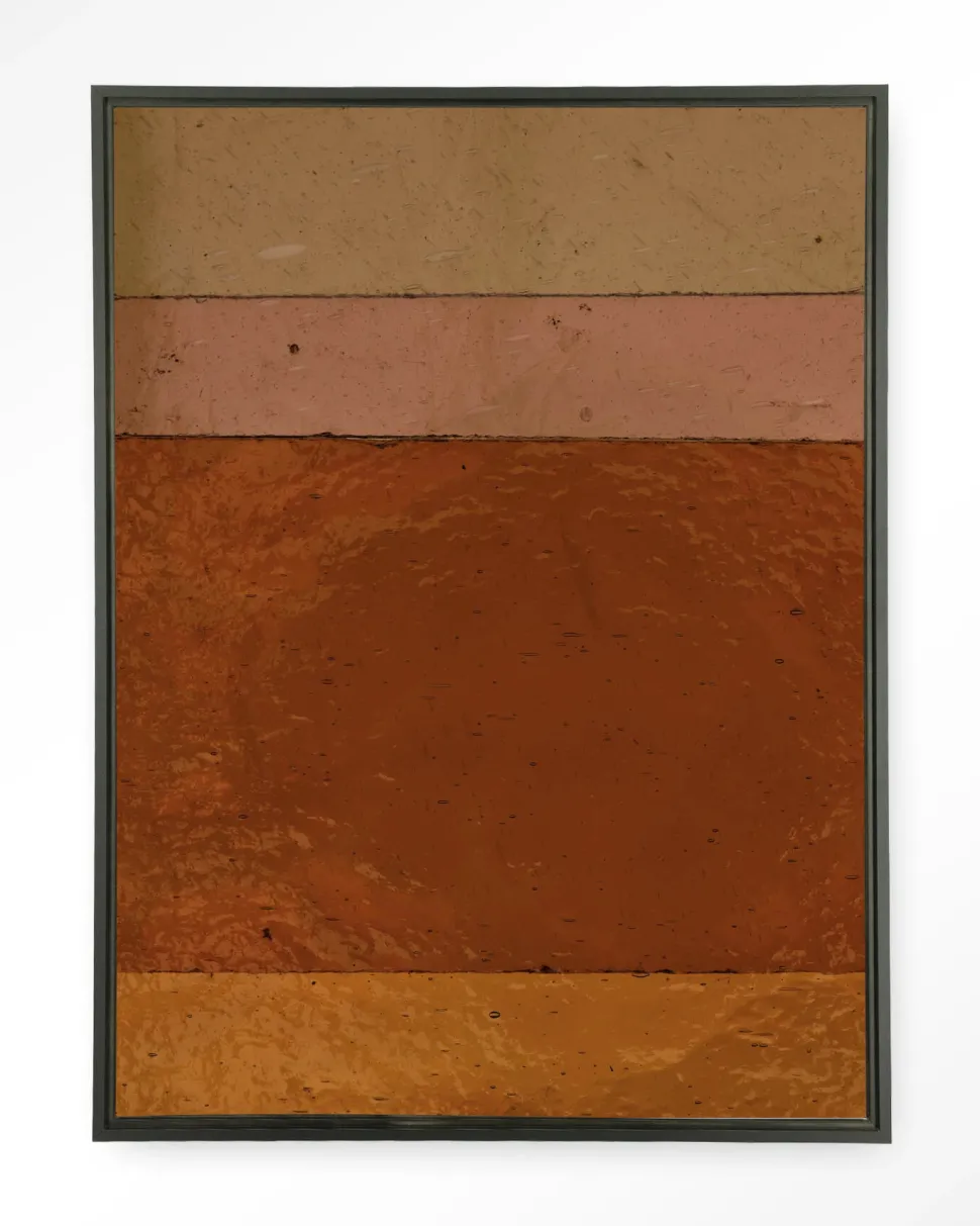 Wandkleed Geen Bruin Roze Achtig in maat en frame naar keuze