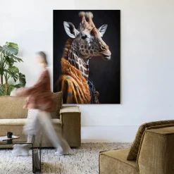 Wandkleed Giraffe in maat en frame naar keuze