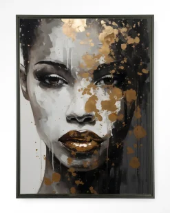 Wandkleed Golden Girl in maat en frame naar keuze