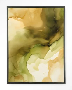 Wandkleed Green Flow in maat en frame naar keuze