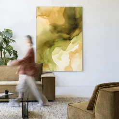 Wandkleed Green Flow in maat en frame naar keuze