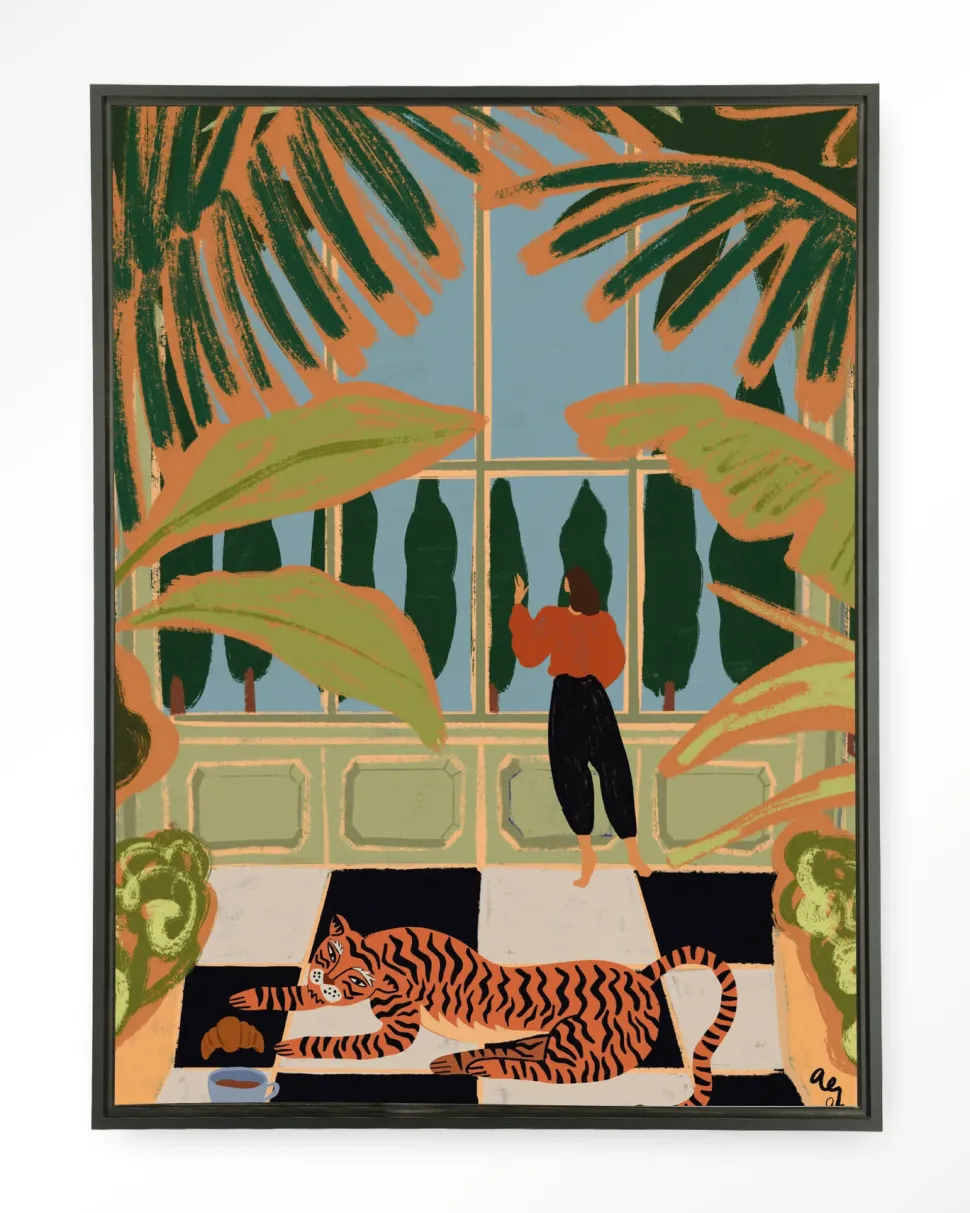 Wandkleed Green House in maat en frame naar keuze