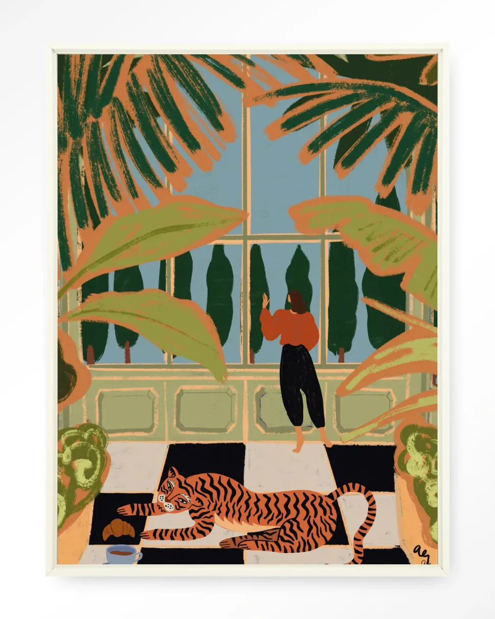 Wandkleed Green House in maat en frame naar keuze