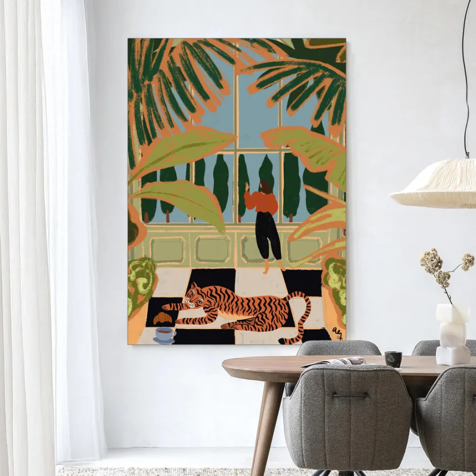 Wandkleed Green House in maat en frame naar keuze