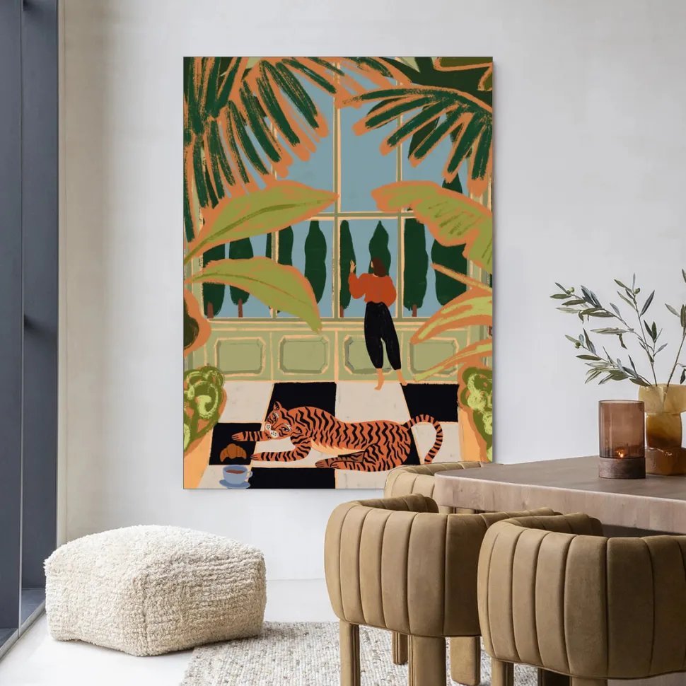 Wandkleed Green House in maat en frame naar keuze