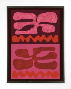 Wandkleed Groovy Pink in maat en frame naar keuze