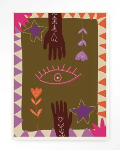 Wandkleed Hands in maat en frame naar keuze