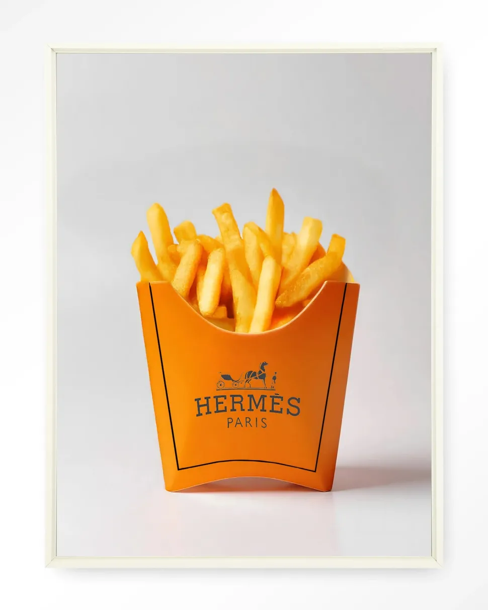 Wandkleed Hermes Fries in maat en frame naar keuze