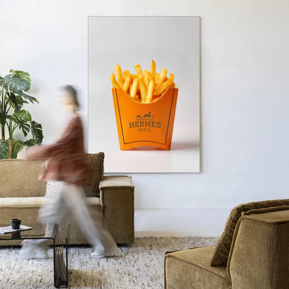 Wandkleed Hermes Fries in maat en frame naar keuze