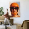 Wandkleed Hermes Helmet in maat en frame naar keuze