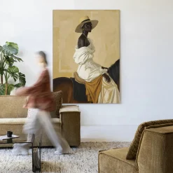 Wandkleed Horseriding Lady in maat en frame naar keuze