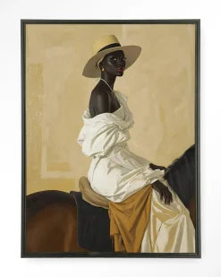 Wandkleed Horseriding Lady in maat en frame naar keuze