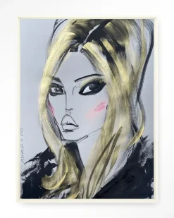 Wandkleed Kate Moss in maat en frame naar keuze