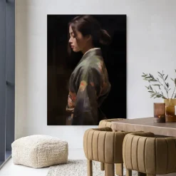 Wandkleed Kimono Tales in maat en frame naar keuze