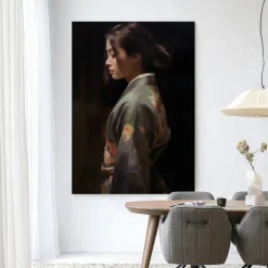 Wandkleed Kimono Tales in maat en frame naar keuze