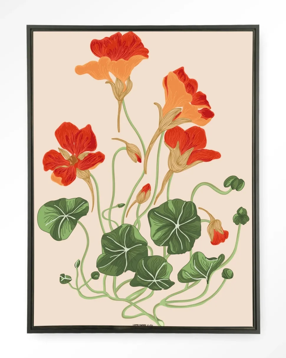 Wandkleed La Cherry in maat en frame naar keuze