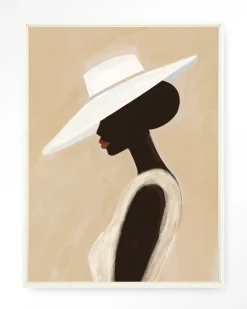 Wandkleed Lady in maat en frame naar keuze