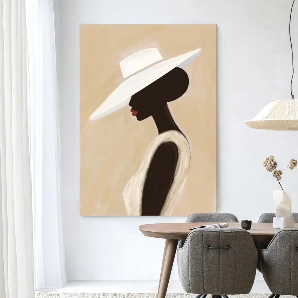 Wandkleed Lady in maat en frame naar keuze