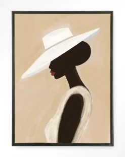 Wandkleed Lady in maat en frame naar keuze