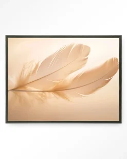 Wandkleed Light Feather in maat en frame naar keuze