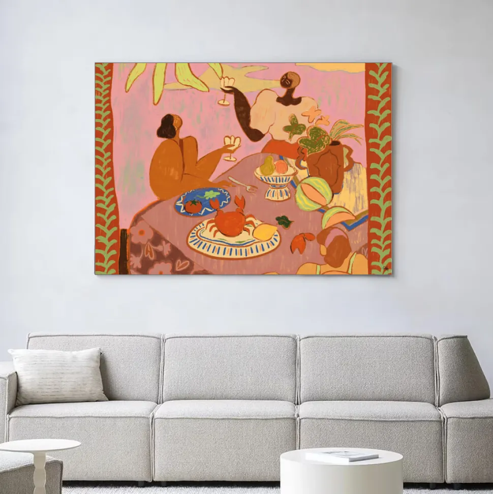 Wandkleed Lunch With The Ladies in maat en frame naar keuze