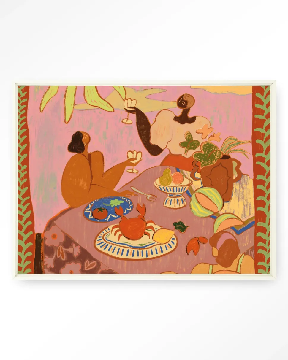 Wandkleed Lunch With The Ladies in maat en frame naar keuze