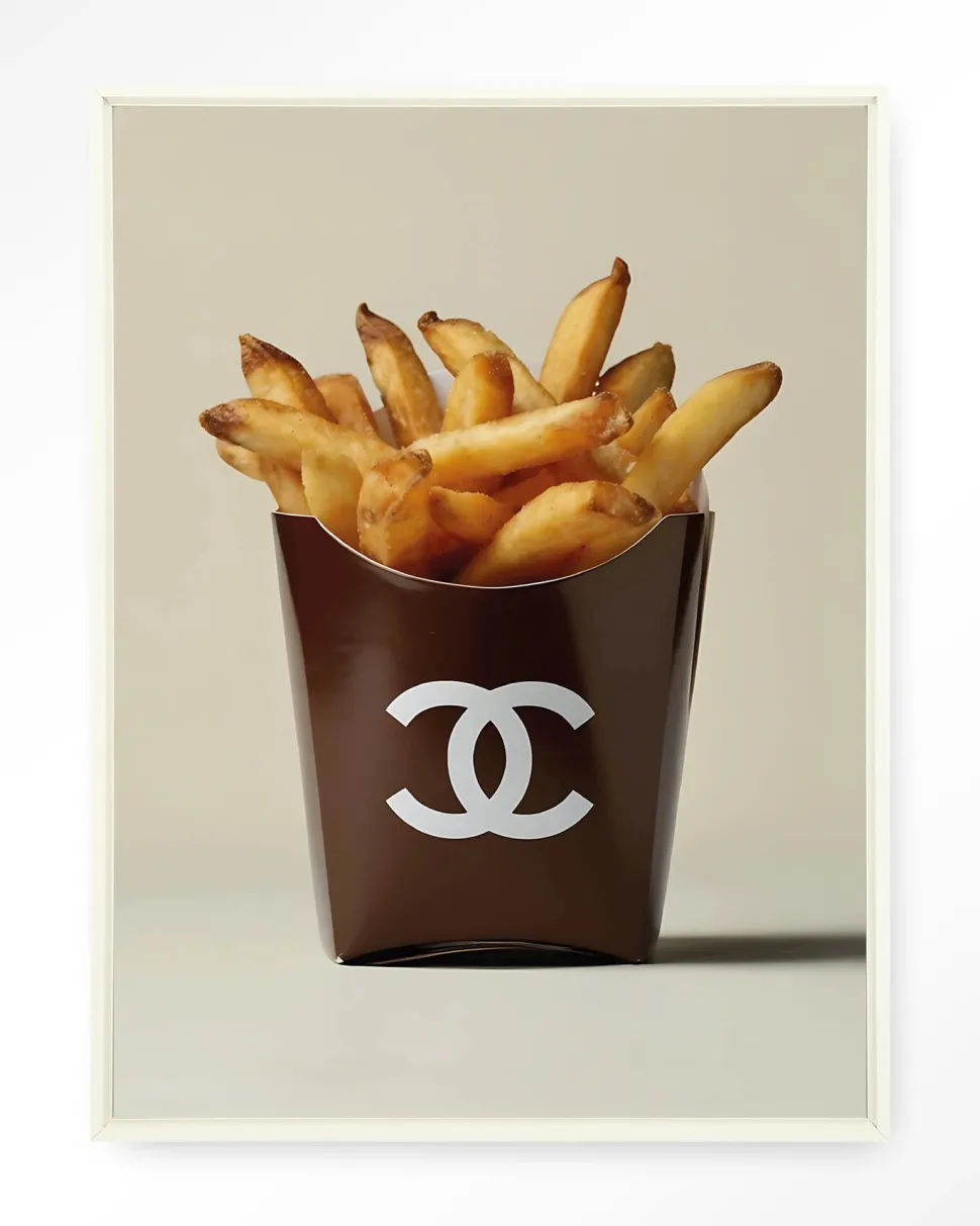 Wandkleed Luxury Fries in maat en frame naar keuze