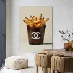Wandkleed Luxury Fries in maat en frame naar keuze