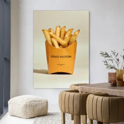 Wandkleed LV Fries in maat en frame naar keuze