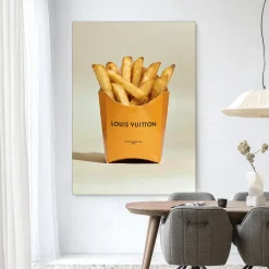 Wandkleed LV Fries in maat en frame naar keuze