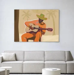 Wandkleed Musician 2 in maat en frame naar keuze