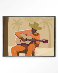 Wandkleed Musician 2 in maat en frame naar keuze