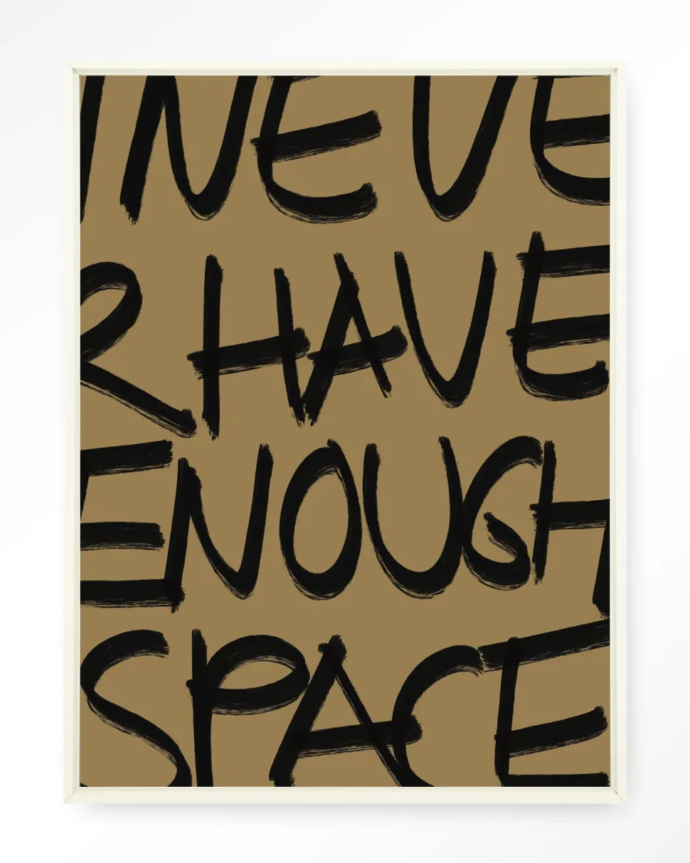 Wandkleed No Space in maat en frame naar keuze